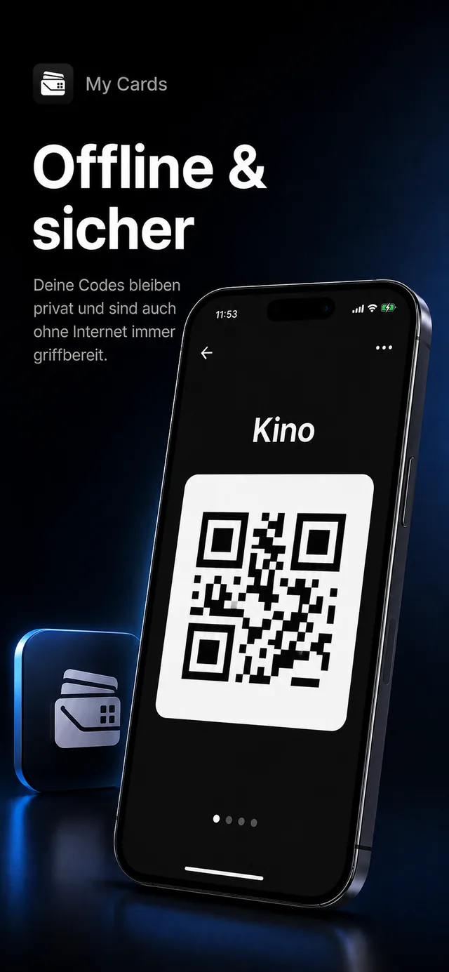 My Cards – offline und sicher, dein QR-Code im Vollbild