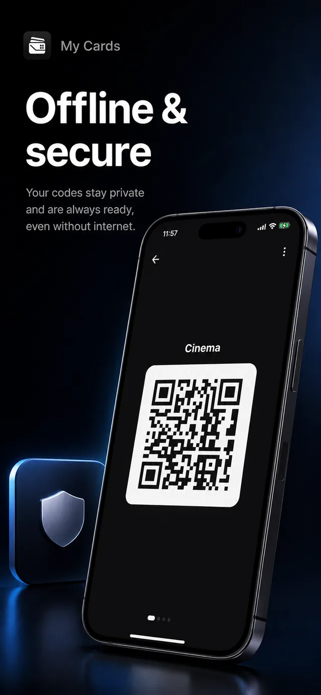 My Cards – offline and secure, your QR code full-screen
