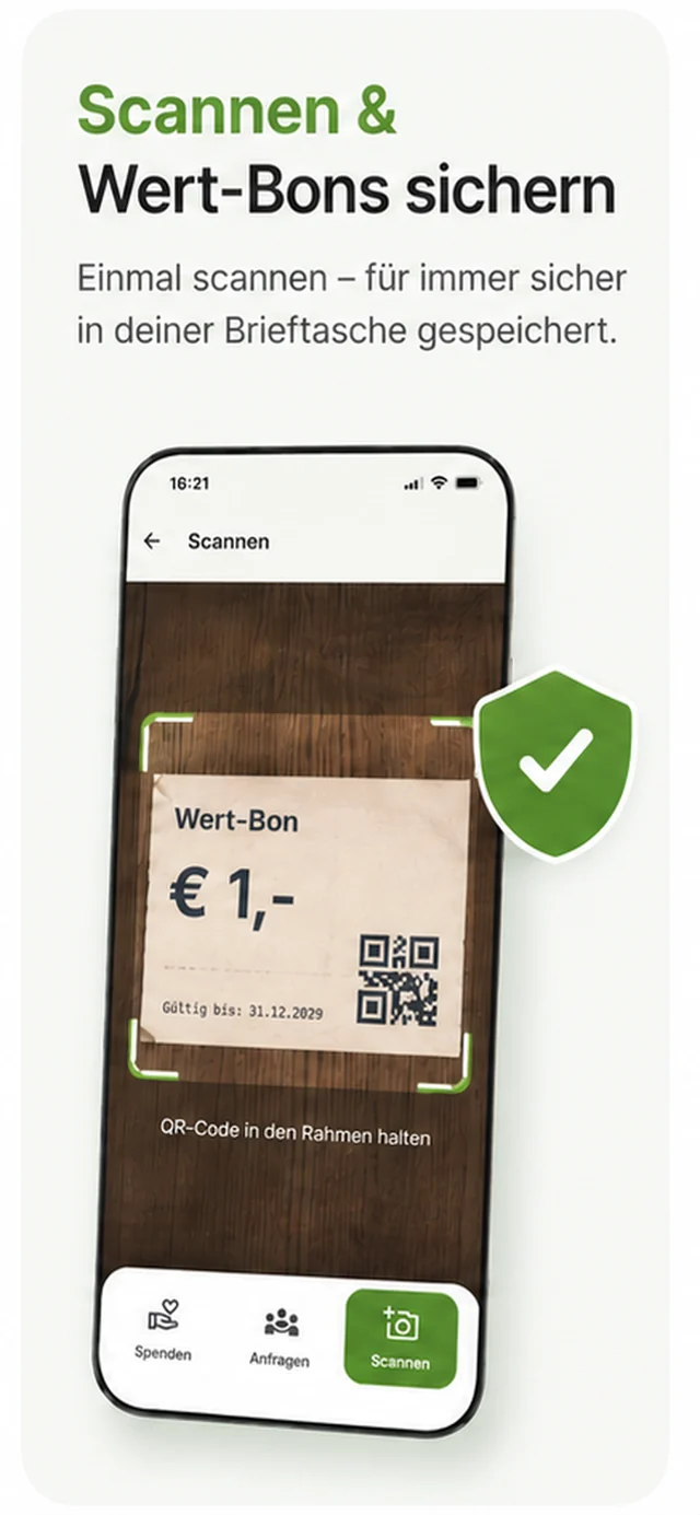 Wert-Bon – Scannen und sichern